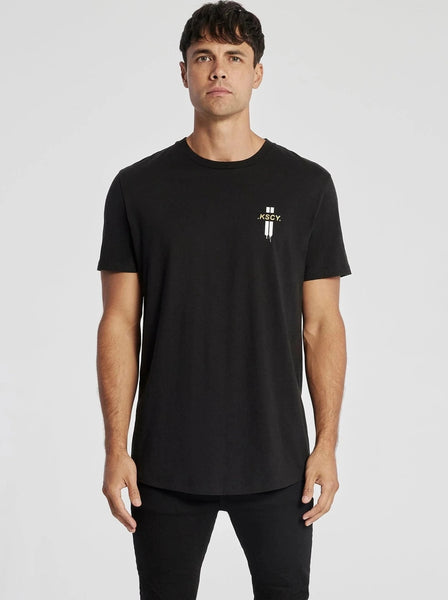 KSCY Precious Dual Curved T-Shirt Jet Black