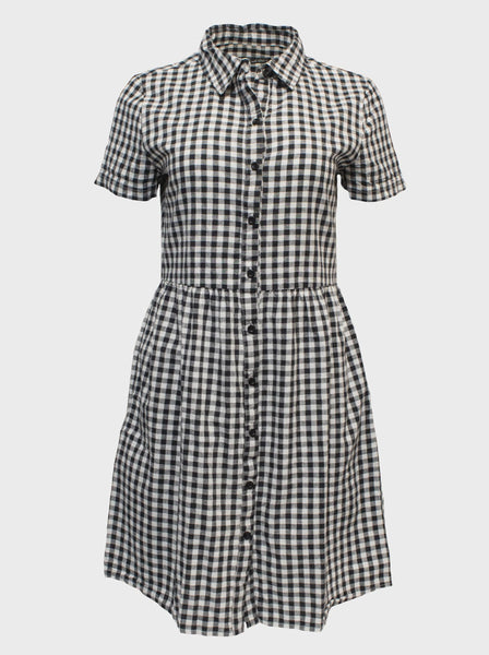 Alba Mini Dress - Black & White Check