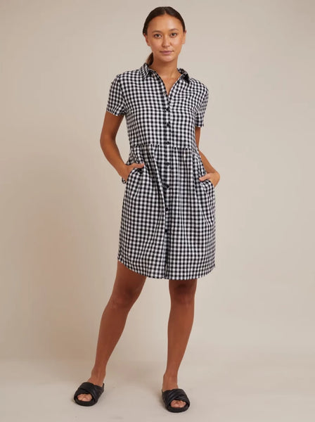 Silent Theory Alba Mini Dress - Black & White Check