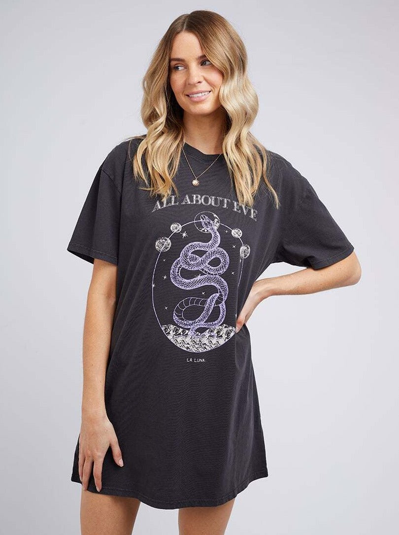 All About Eve La Luna Tee Dress Washed Black