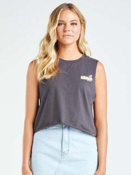 The Mad Huey Dirty Vacay Cropped Muscle - Vintage Black