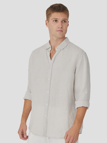 The Tennyson Linen L/S Shirt - Talc