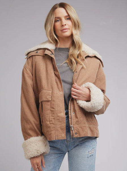 All About Eve MAYA CORD UTILITY JACKET - SAND