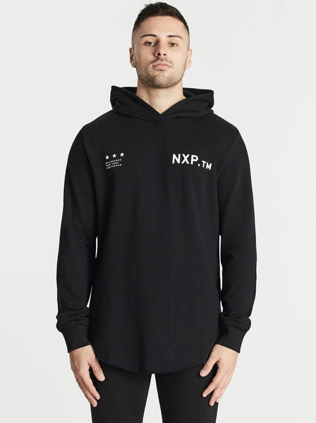 NXP Unclean Dual Curved Hooded Sweater - Jet Black
